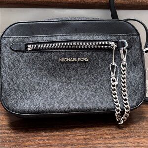 Michael Kors Charcoal and Black Chain Crossbody
